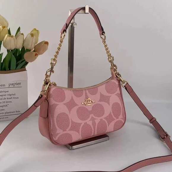 NWT Coach Teri Powder Pink Shoulder Bag CAL51 Crescent Crossbody Purse - Picture 4 of 10